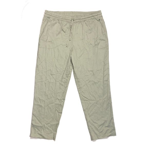 32 Degrees Cool Womens Size XL Sage Green Drawstring Stretch Linen Blend Pants - Picture 1 of 7